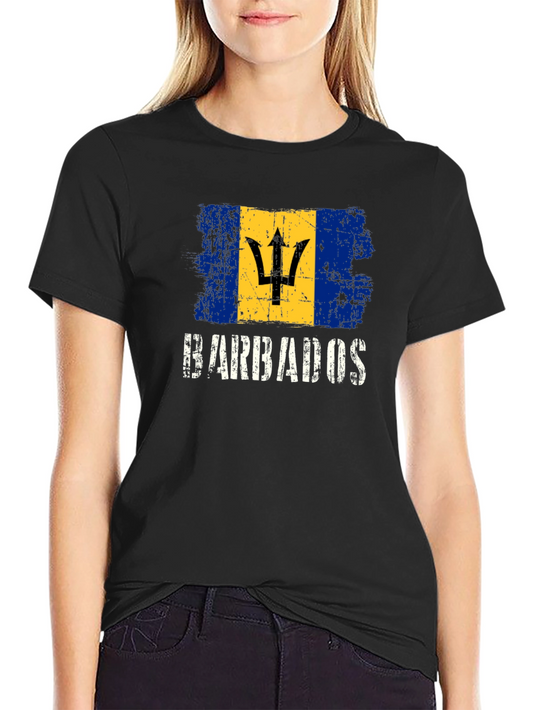 Barbados Flag T-Shirt - Vintage Style