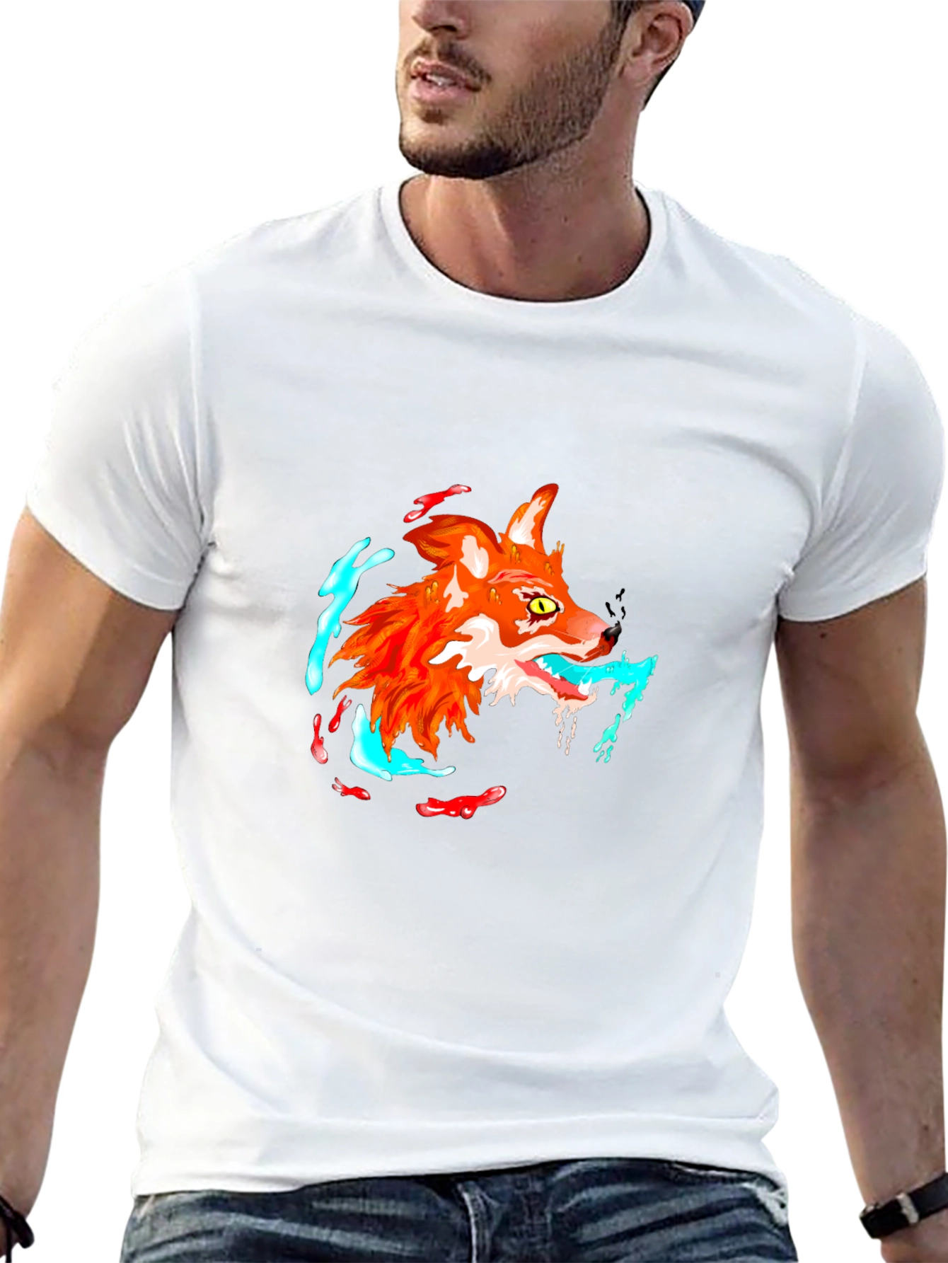 Cool Fox Graphic Black T-Shirt