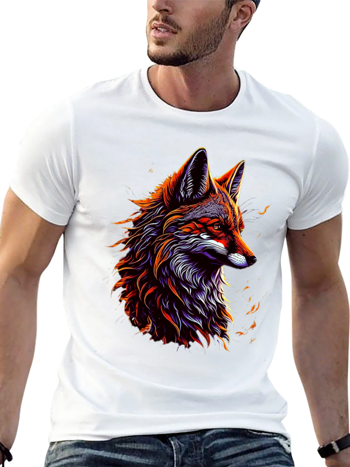 Bold Fox Graphic Tee - Mens Black T-Shirt