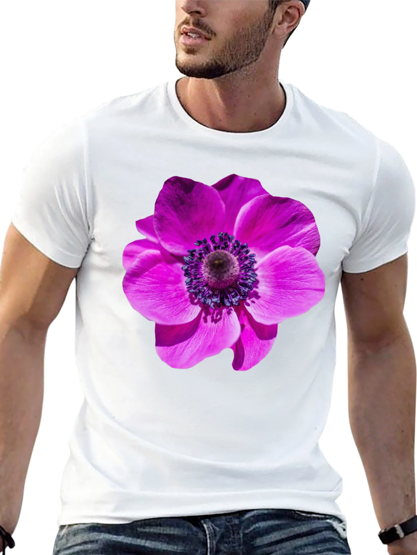 Floral Print T-Shirt: Bold Blossom Design