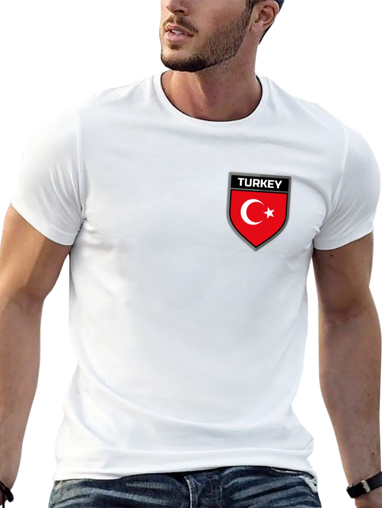 Turkey Flag Emblem Black T-Shirt