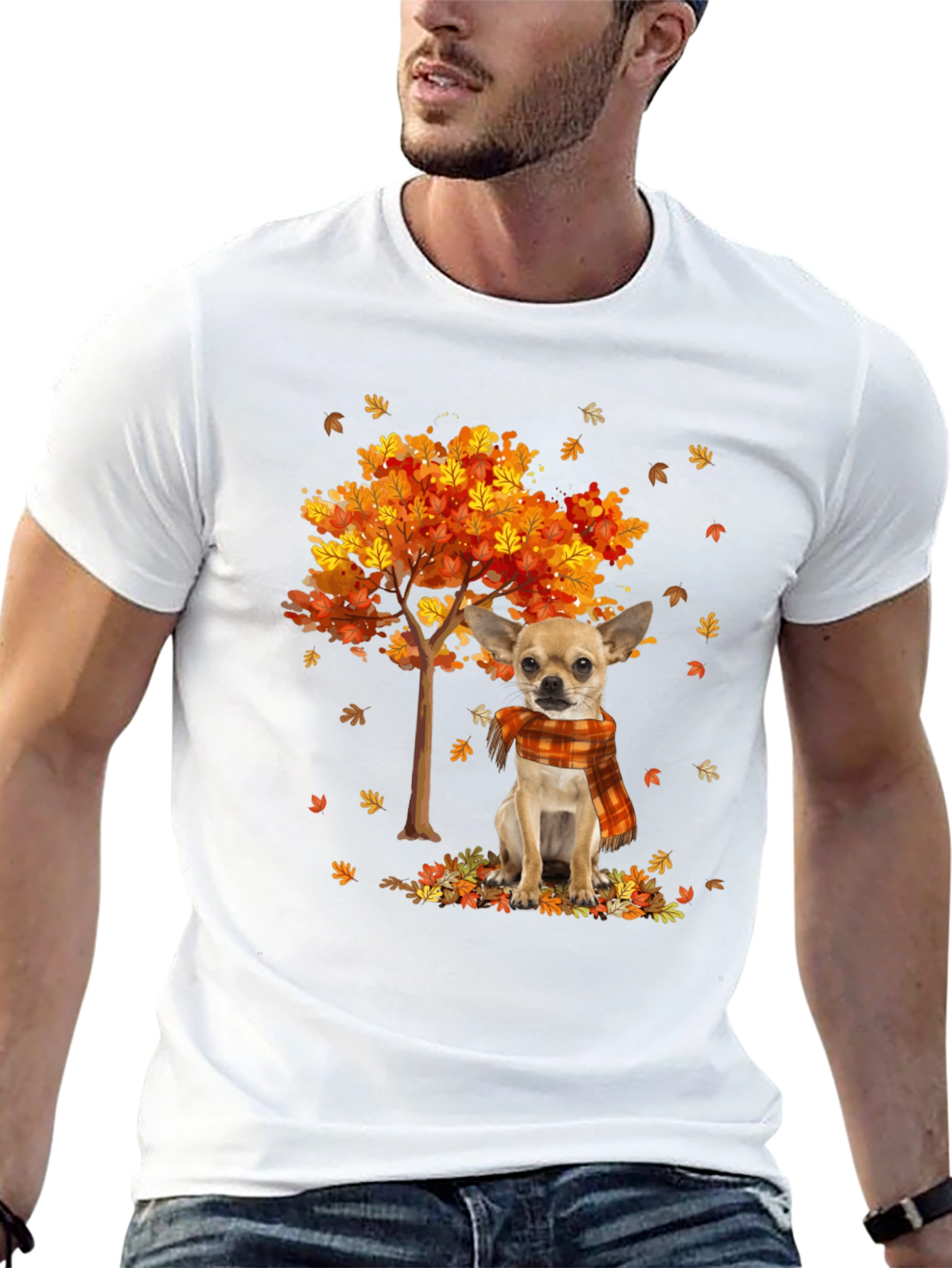 Autumn Chihuahua Black T-Shirt