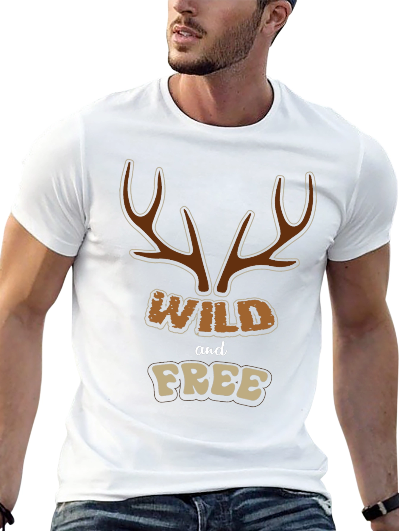 Wild and Free Graphic Tee - Black Cotton Blend