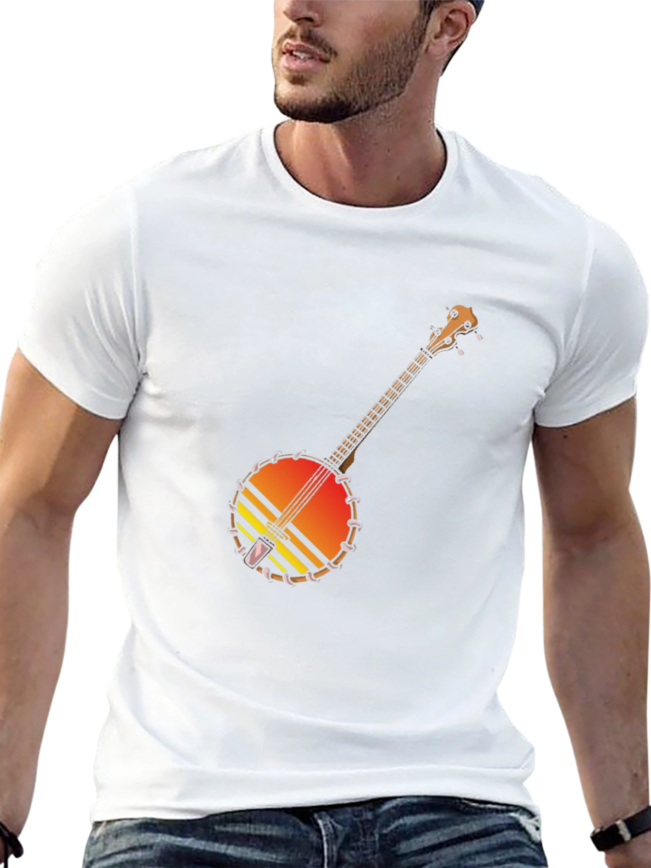 Banjo Sunset Graphic Tee - Black Cotton T-Shirt