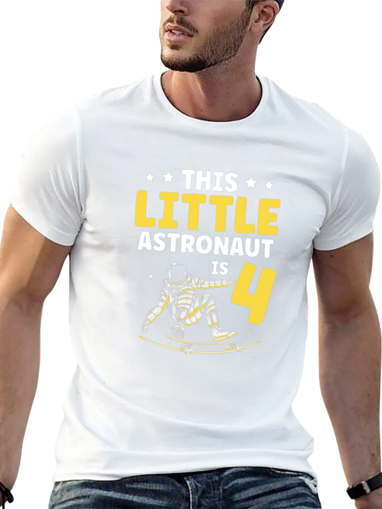 Astronaut Birthday T-Shirt - This Little Astronaut is 4