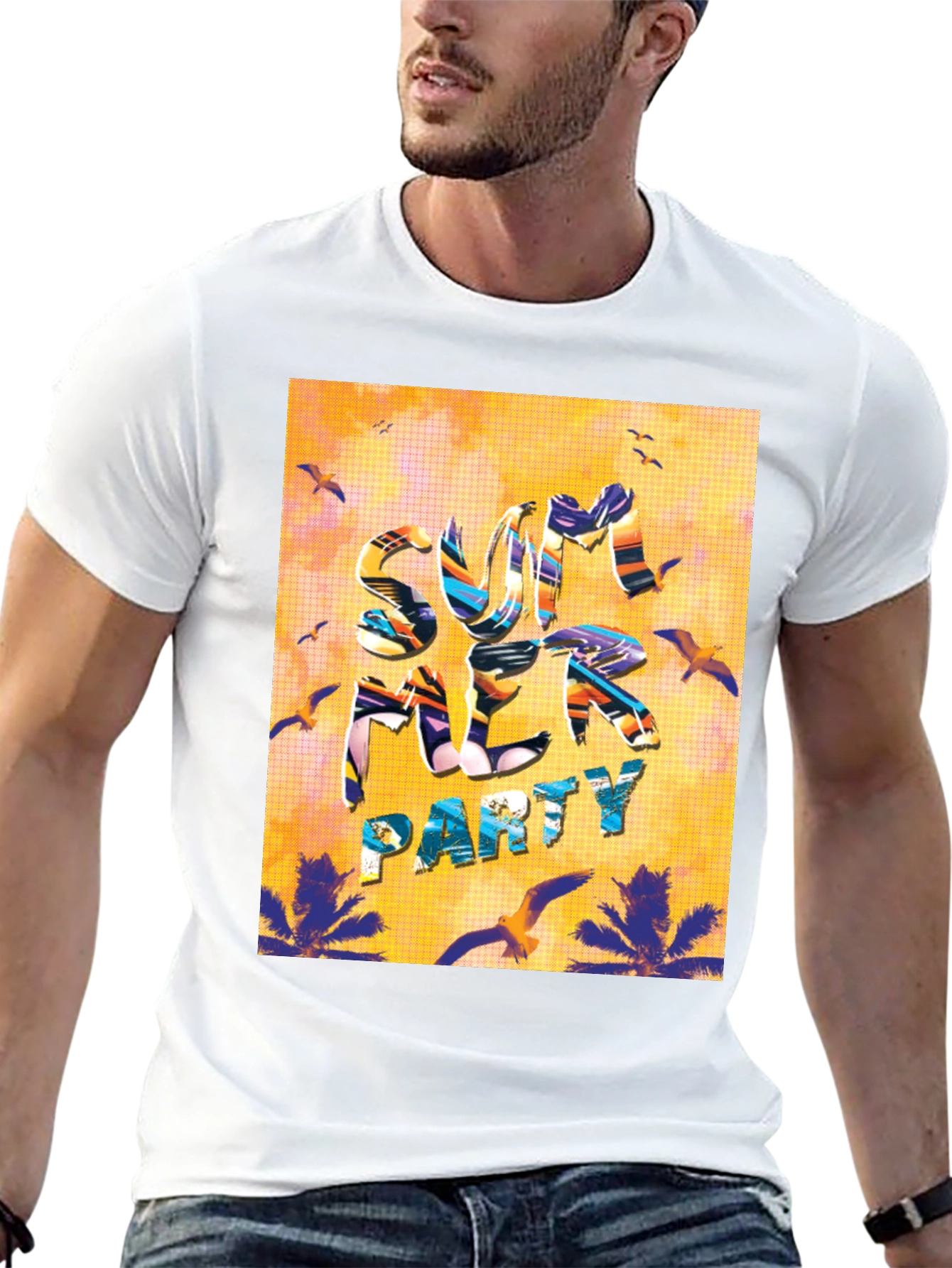 Summer Party Graphic T-Shirt - Tropical Vibes