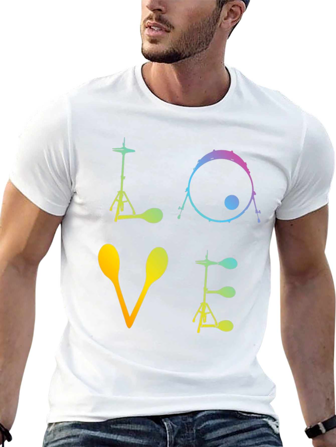Love Drums Graphic T-Shirt Musician Tee