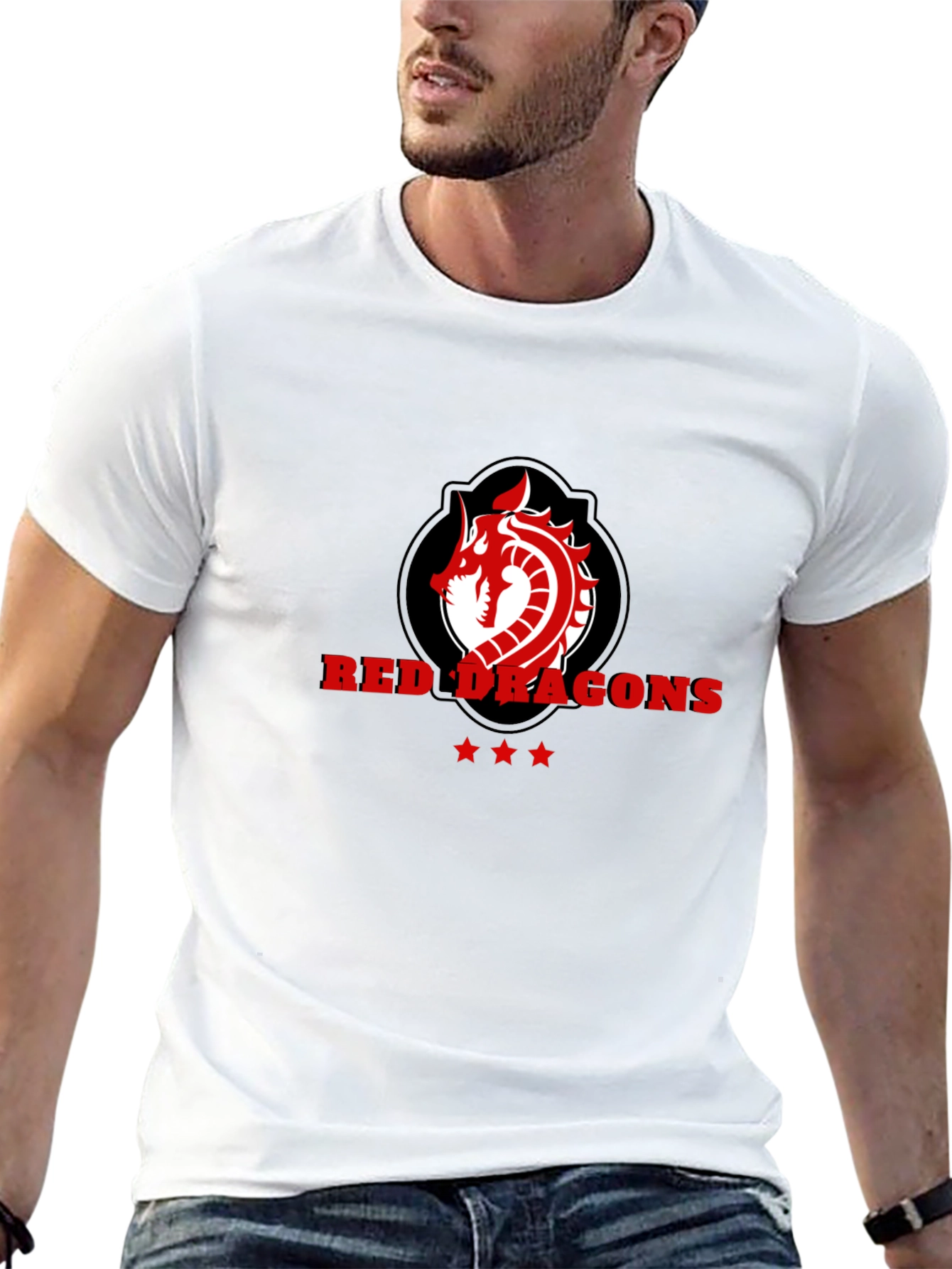Red Dragons Graphic Tee - Black