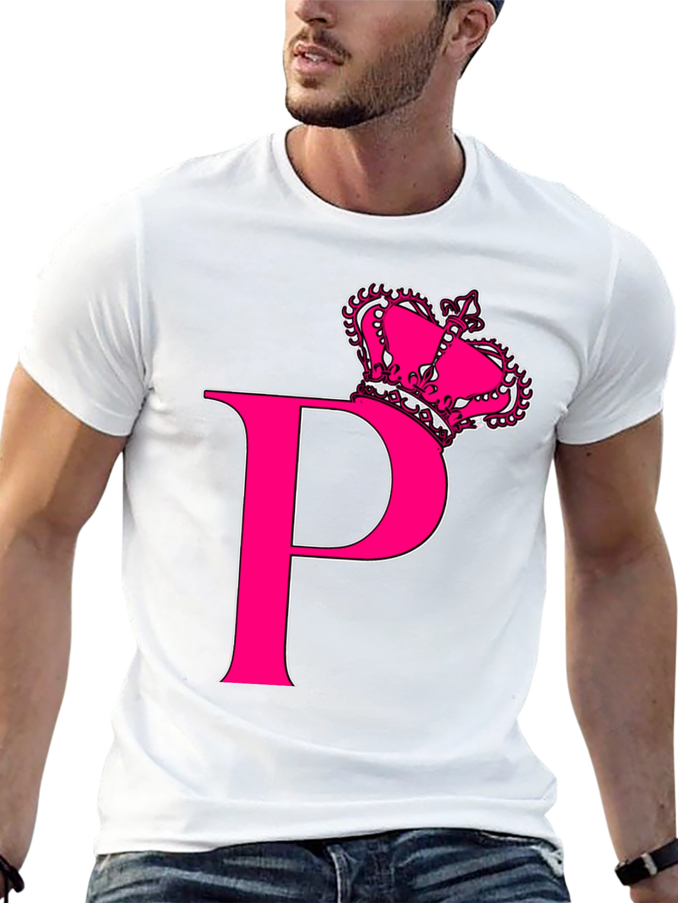 Pink Crown P Black T-Shirt