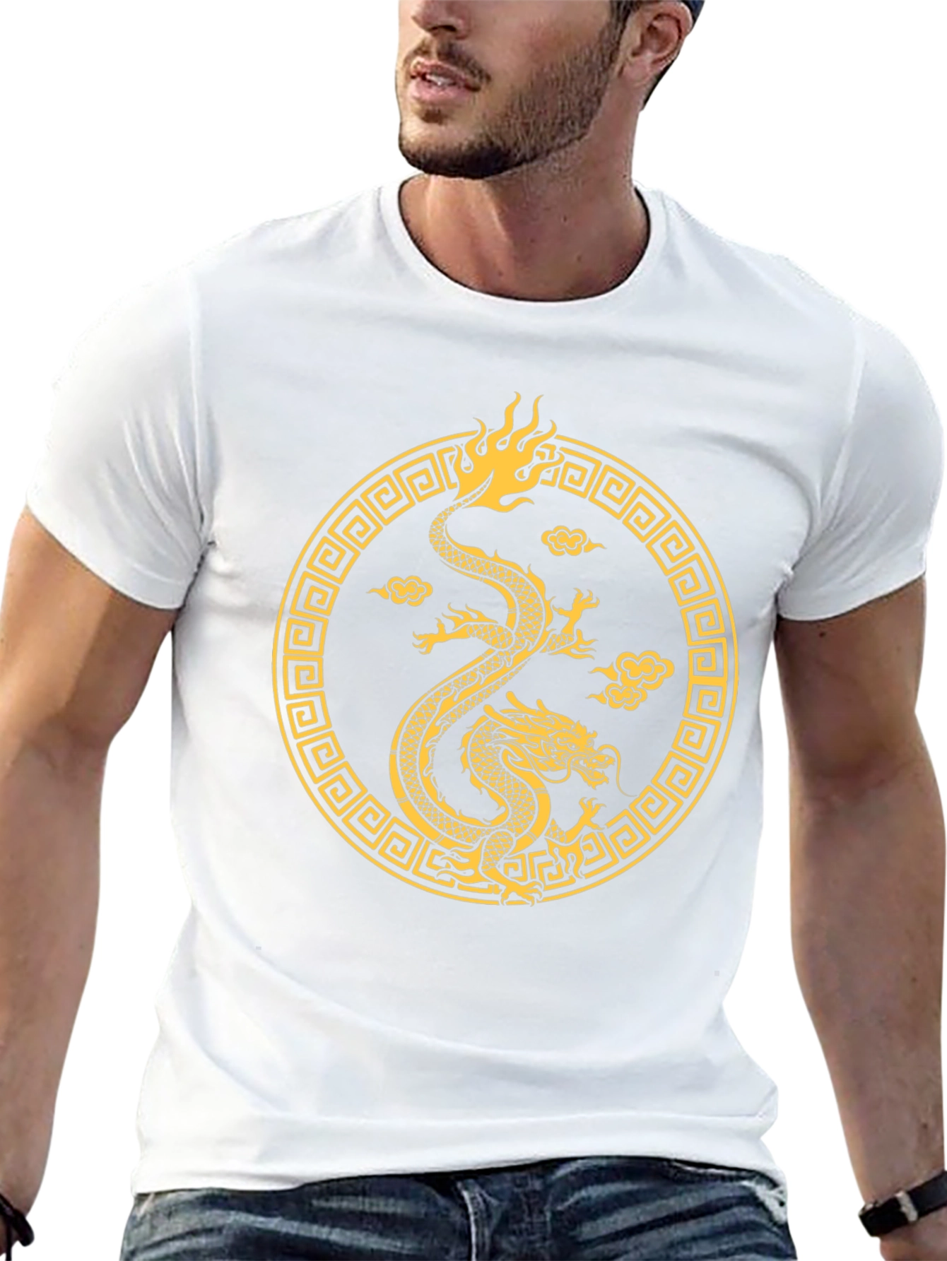 Golden Dragon Graphic Tee - Black