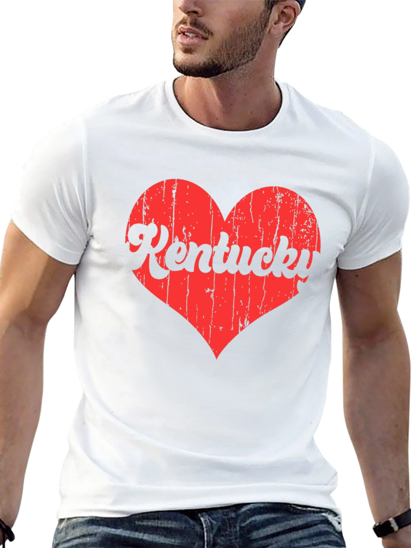 Kentucky Heart T-Shirt - Distressed Graphic Tee