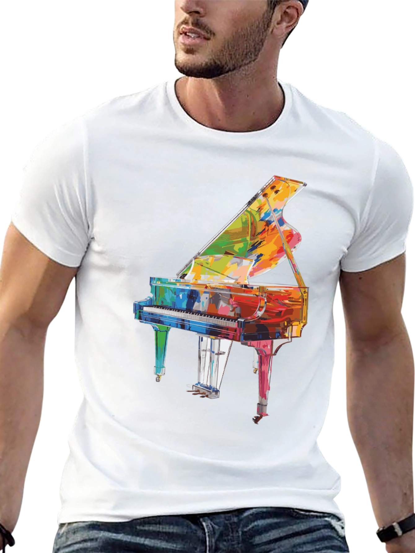 Grand Piano Graphic Tee - Music Lover Shirt