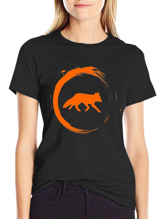Fox Circle Graphic Black T-Shirt