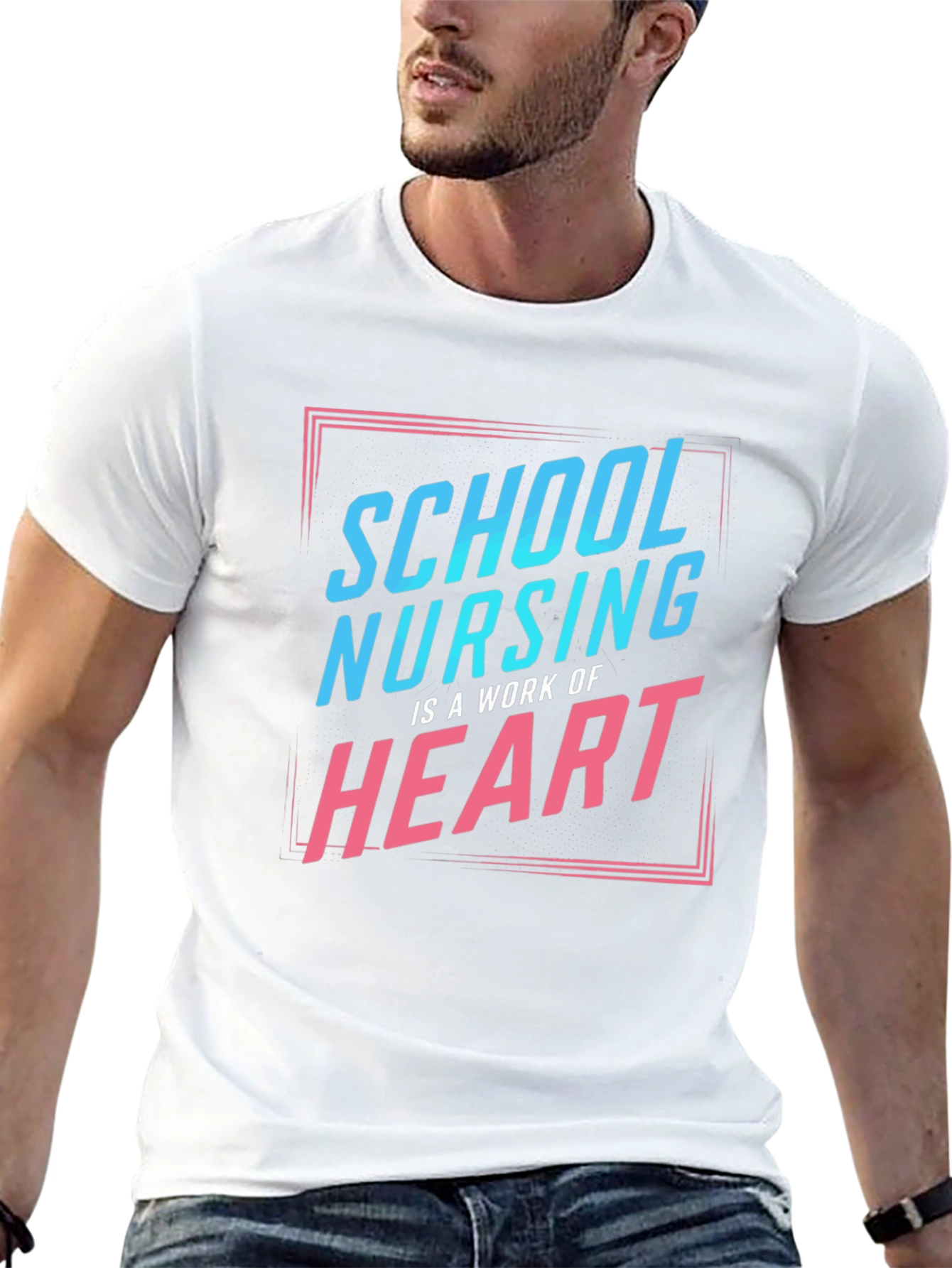School Nurse Heart T-Shirt - Black