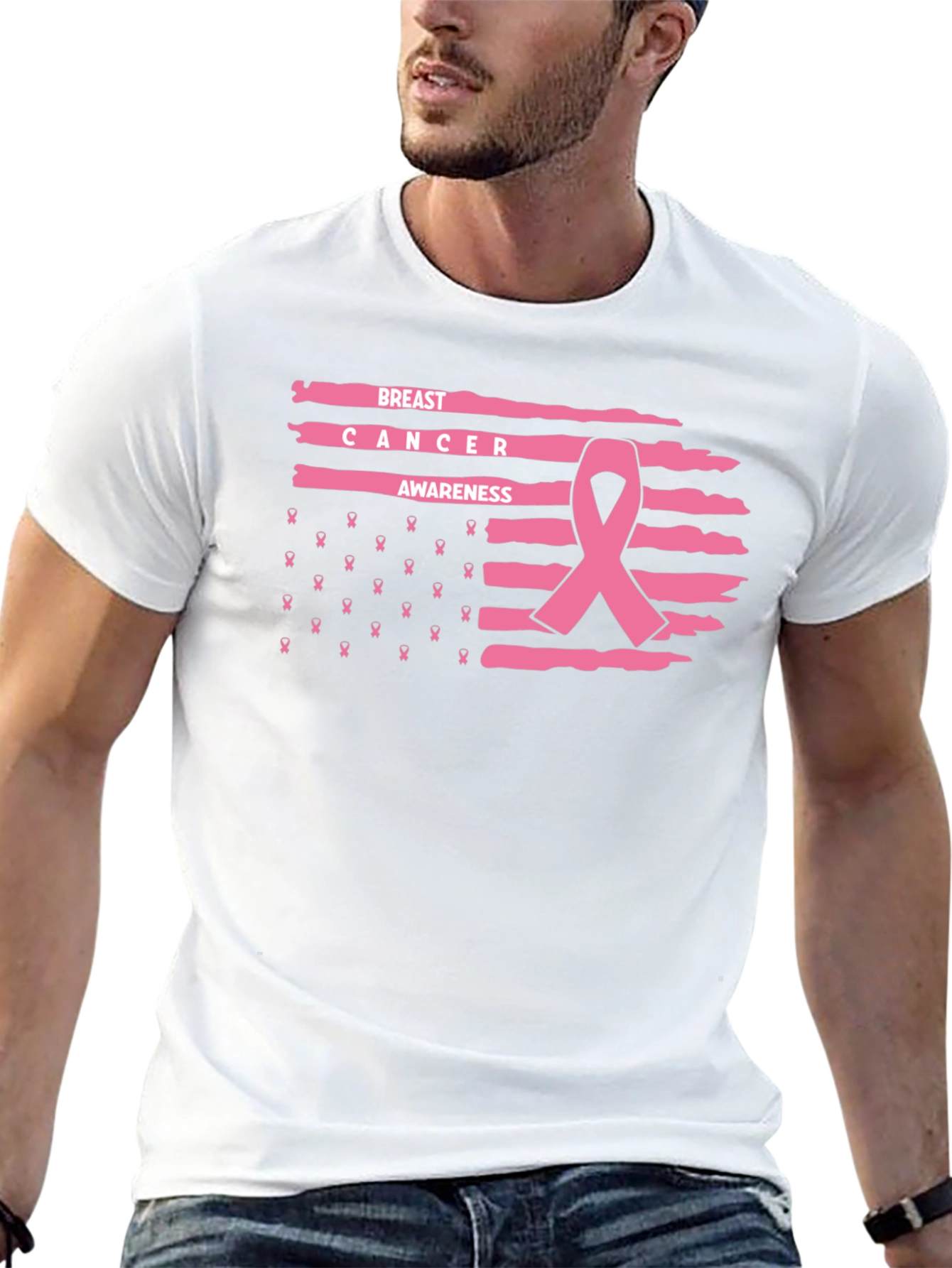 Breast Cancer Awareness Ribbon Graphic Tee