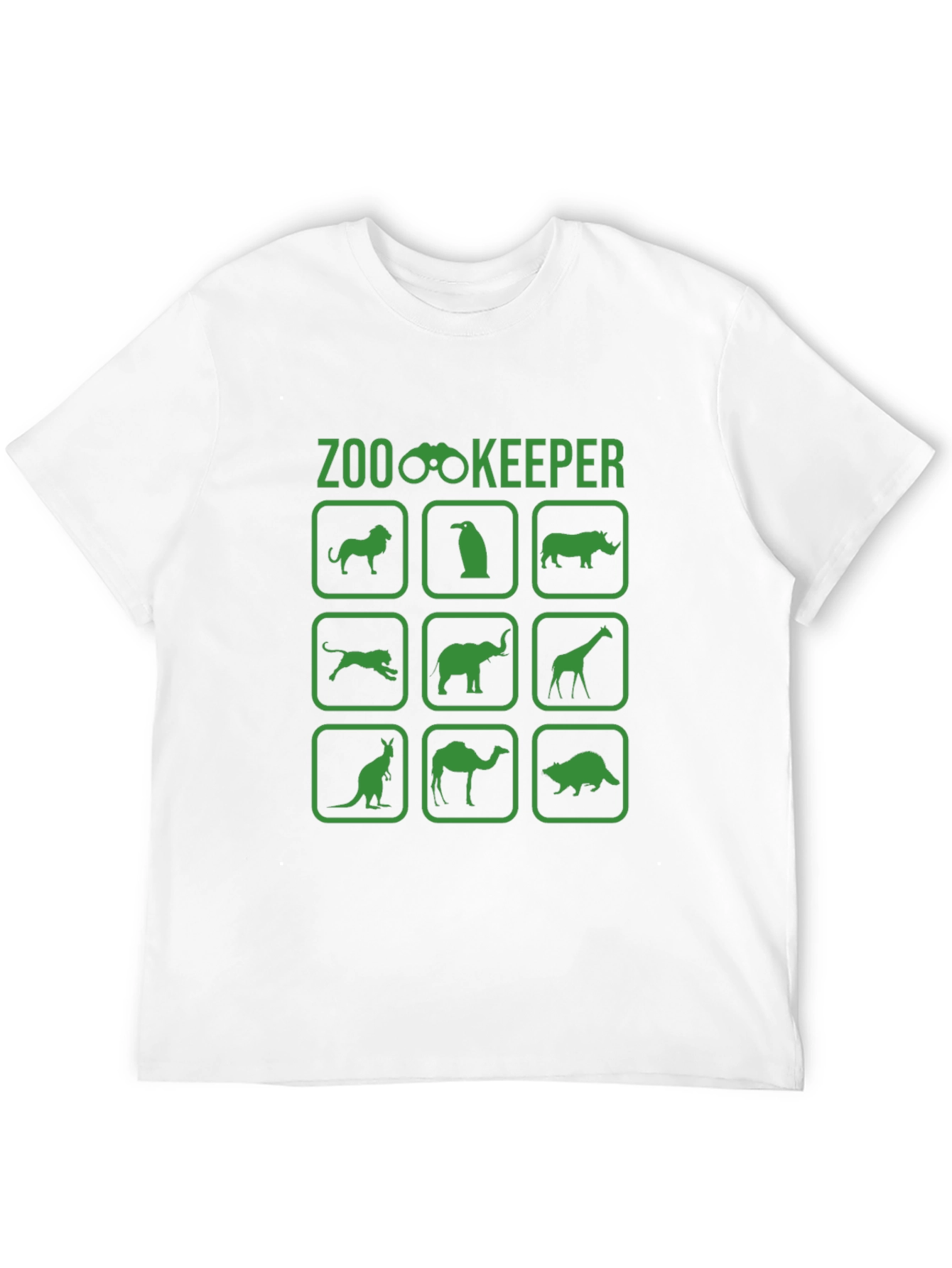 Zookeeper Animal Icon T-Shirt Green Design