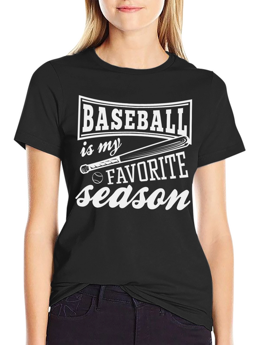 Baseball is My Favorite Season Black T-Shirt