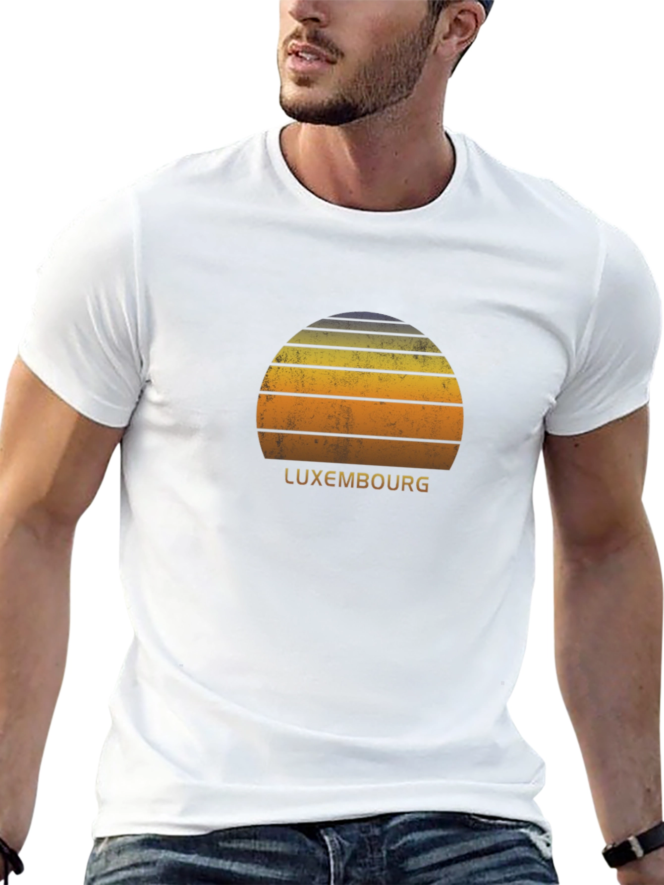 Retro Luxembourg Sunset Graphic T-Shirt