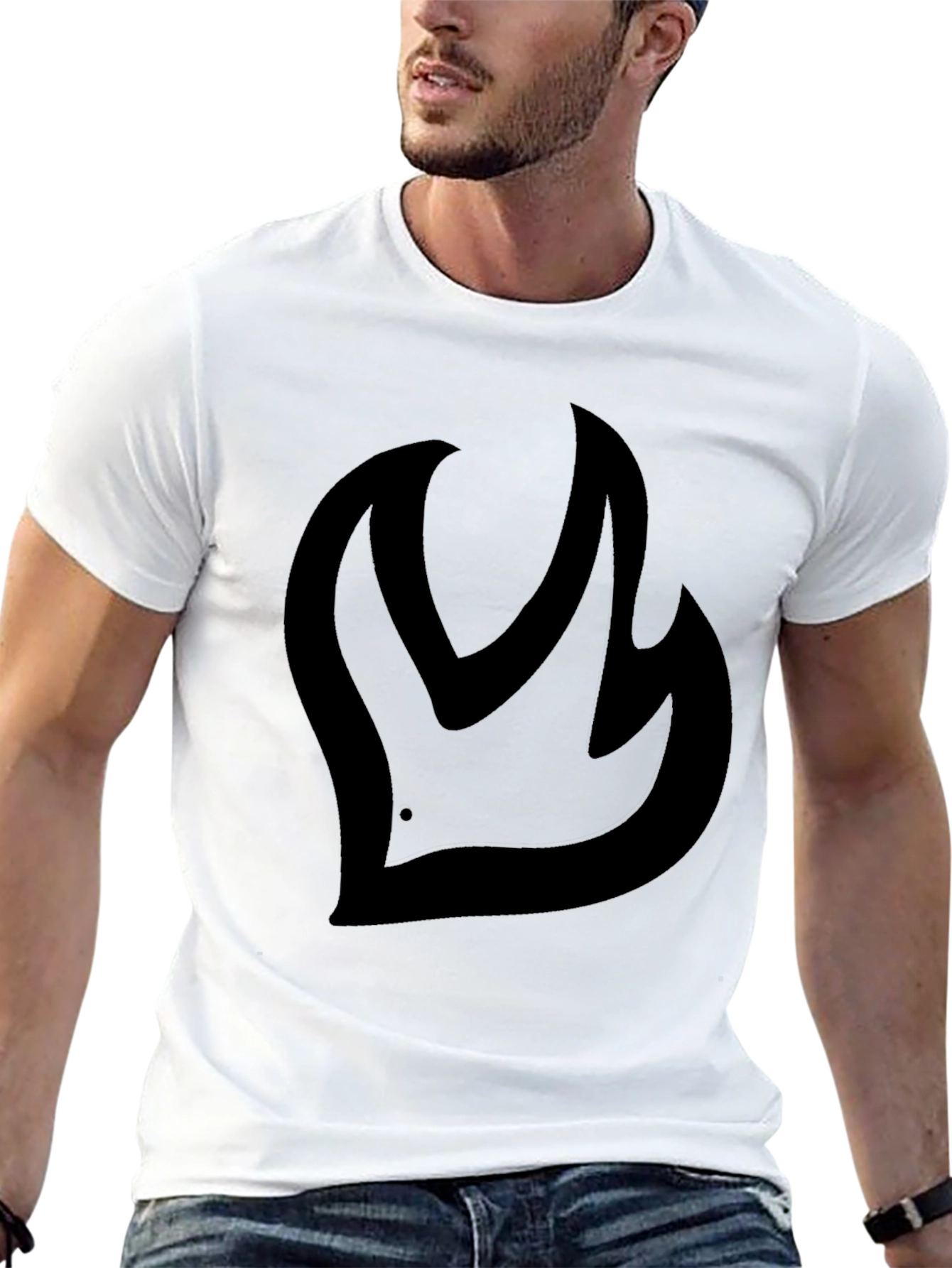 Bold Flame Graphic Black T-Shirt