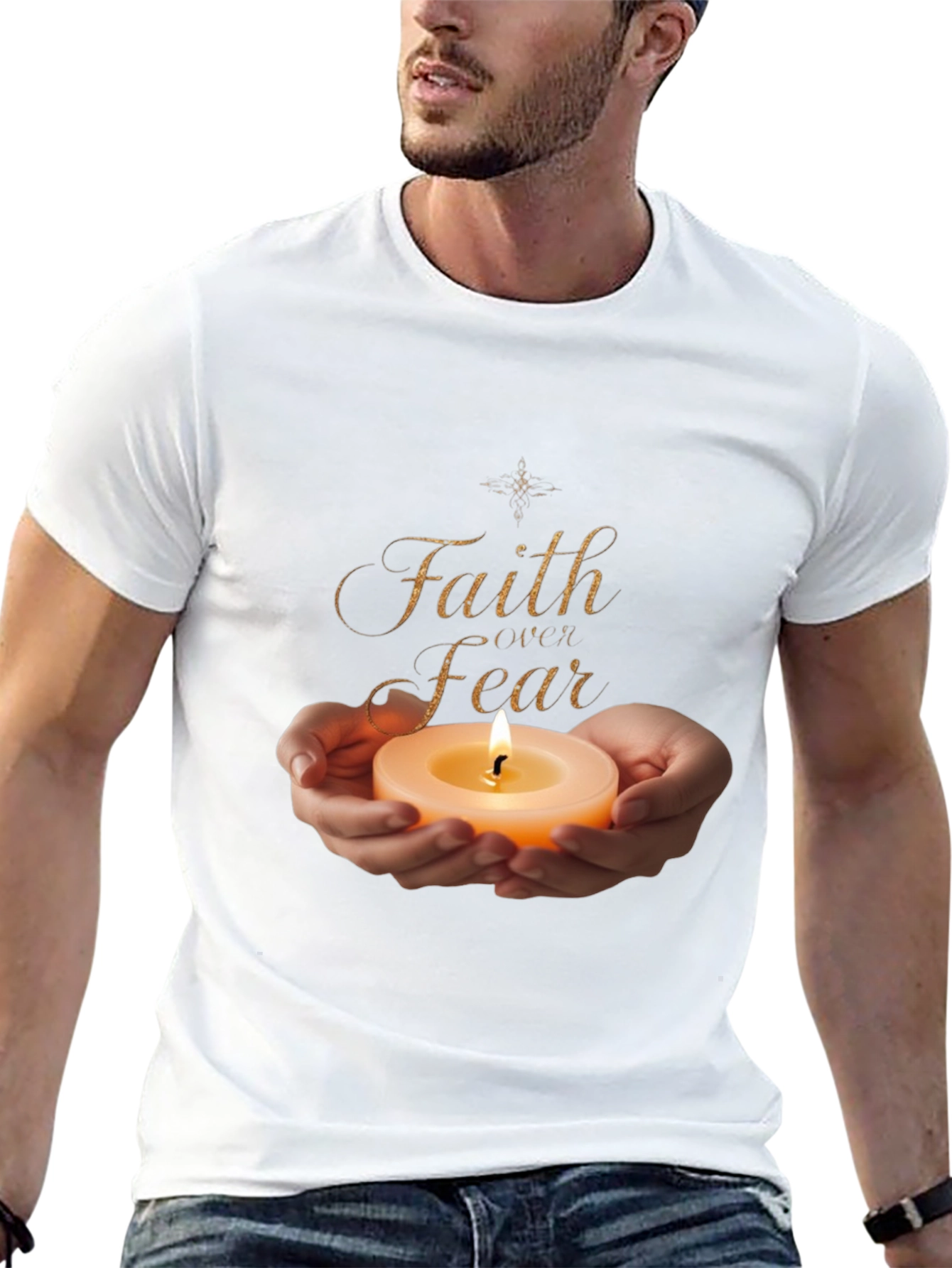 Faith Over Fear Graphic Tee - Light in Darkness