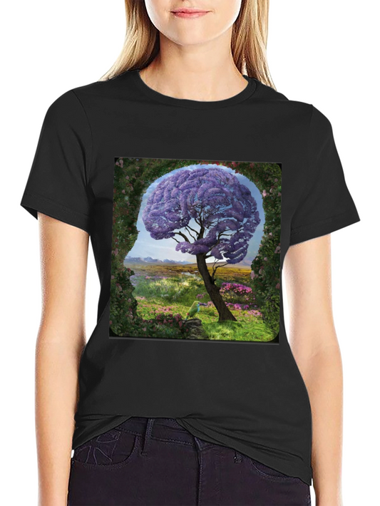 Abstract Brain Tree Graphic T-Shirt