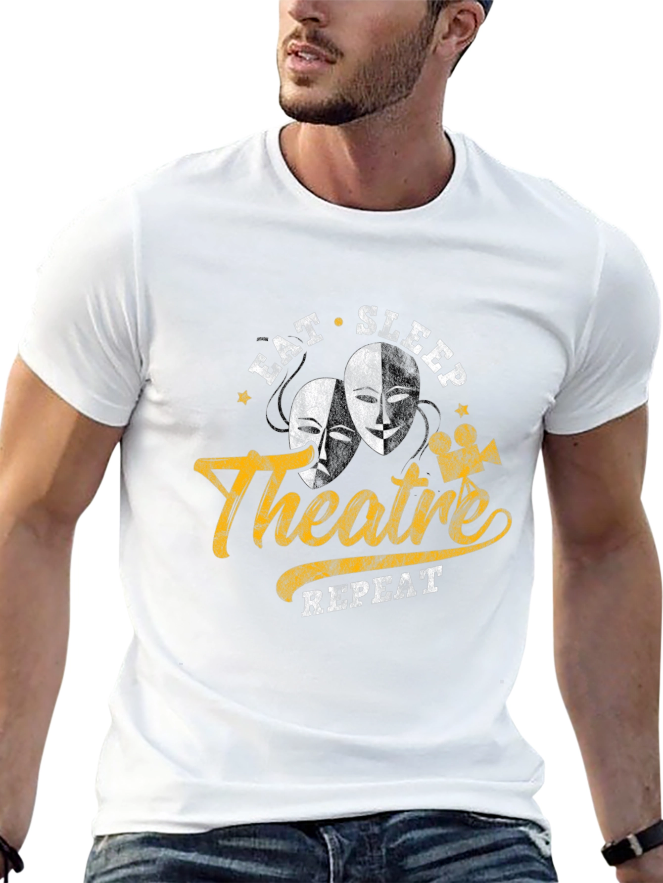 Eat Sleep Theatre Repeat Graphic Tee