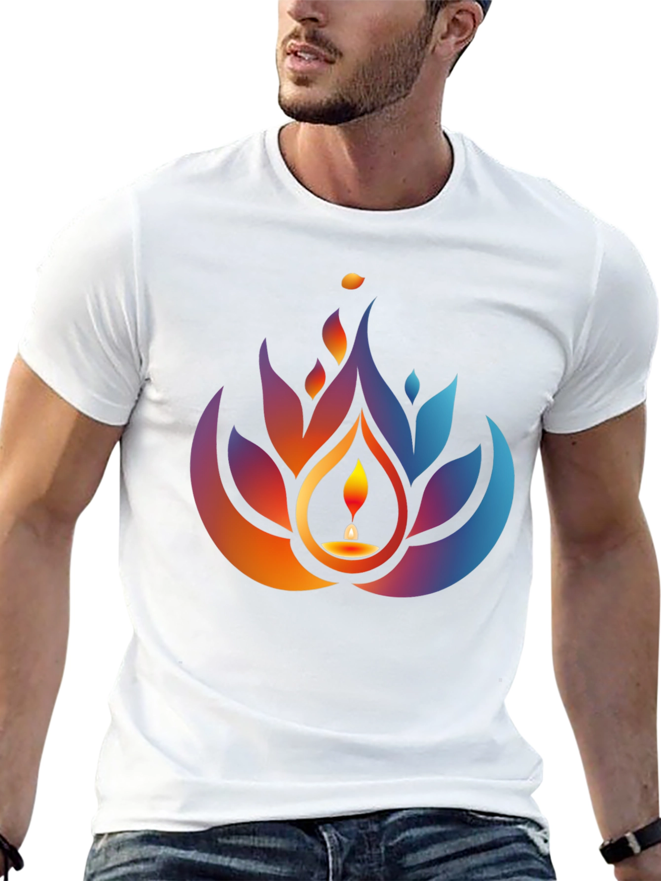 Lotus Candle Graphic Tee - Black