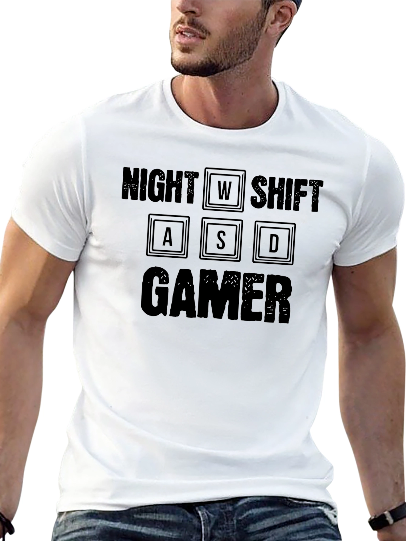 Night Shift Gamer Black T-Shirt