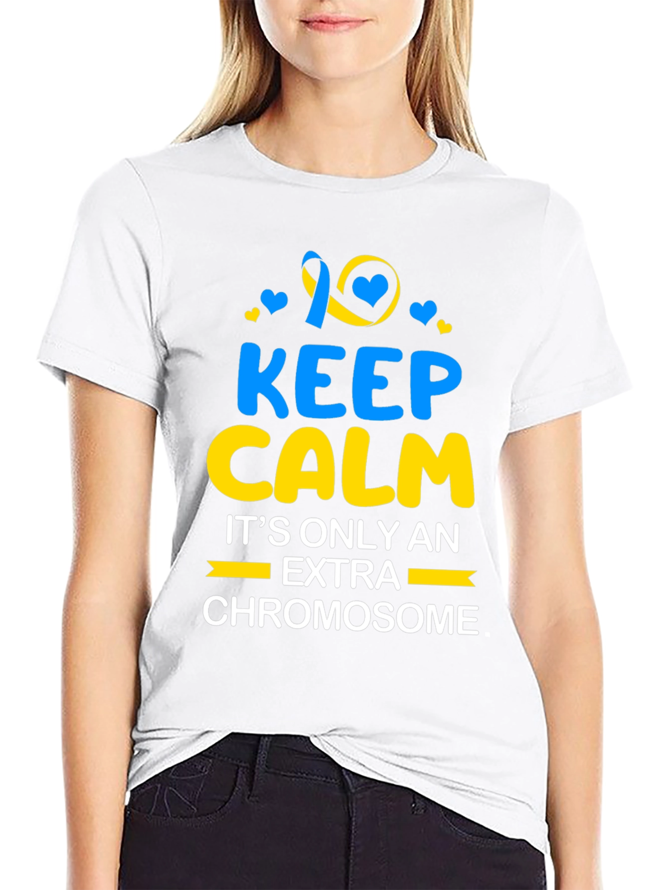 Keep Calm Extra Chromosome T-Shirt Down Syndrome Awareness