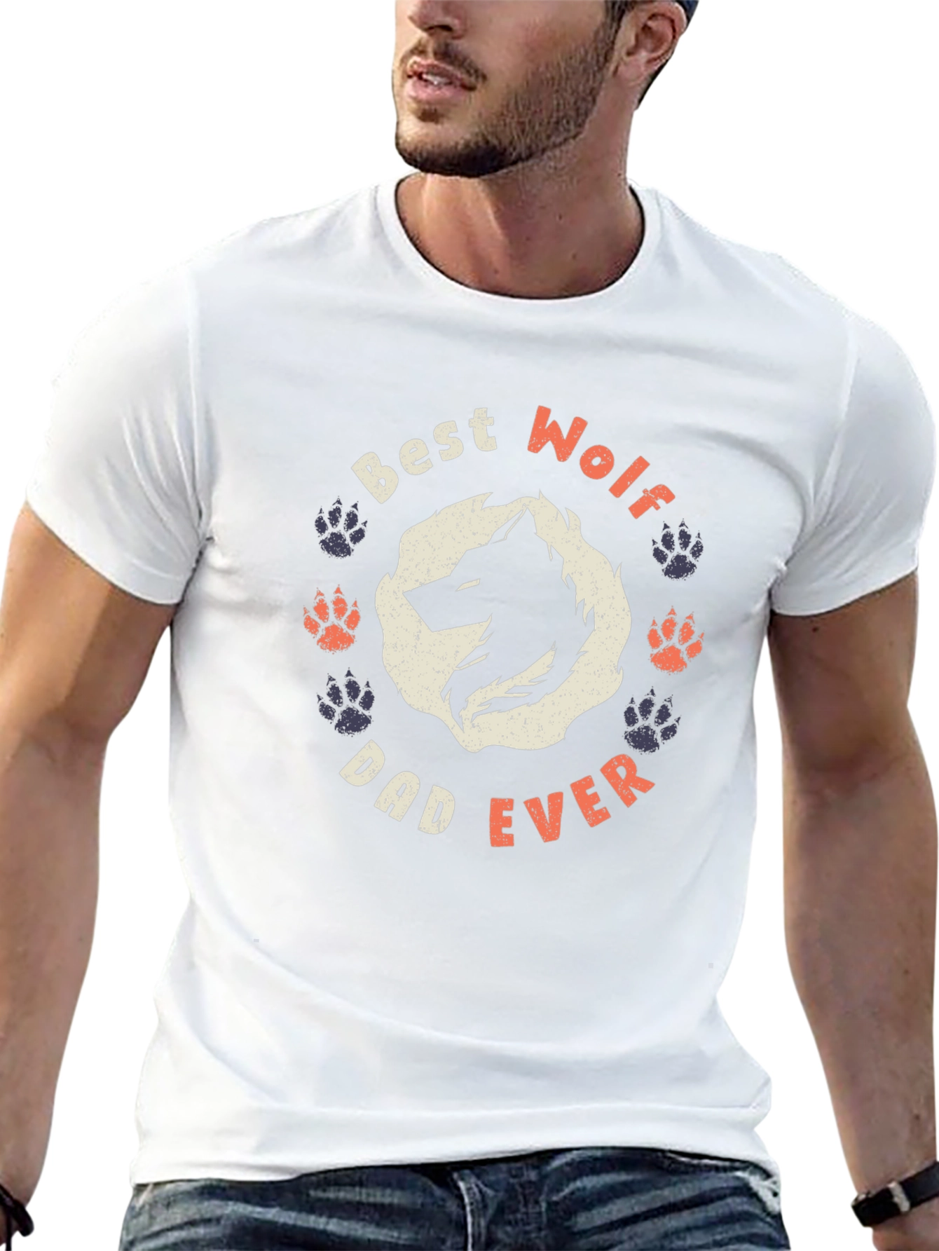 Best Wolf Dad Ever Graphic Tee