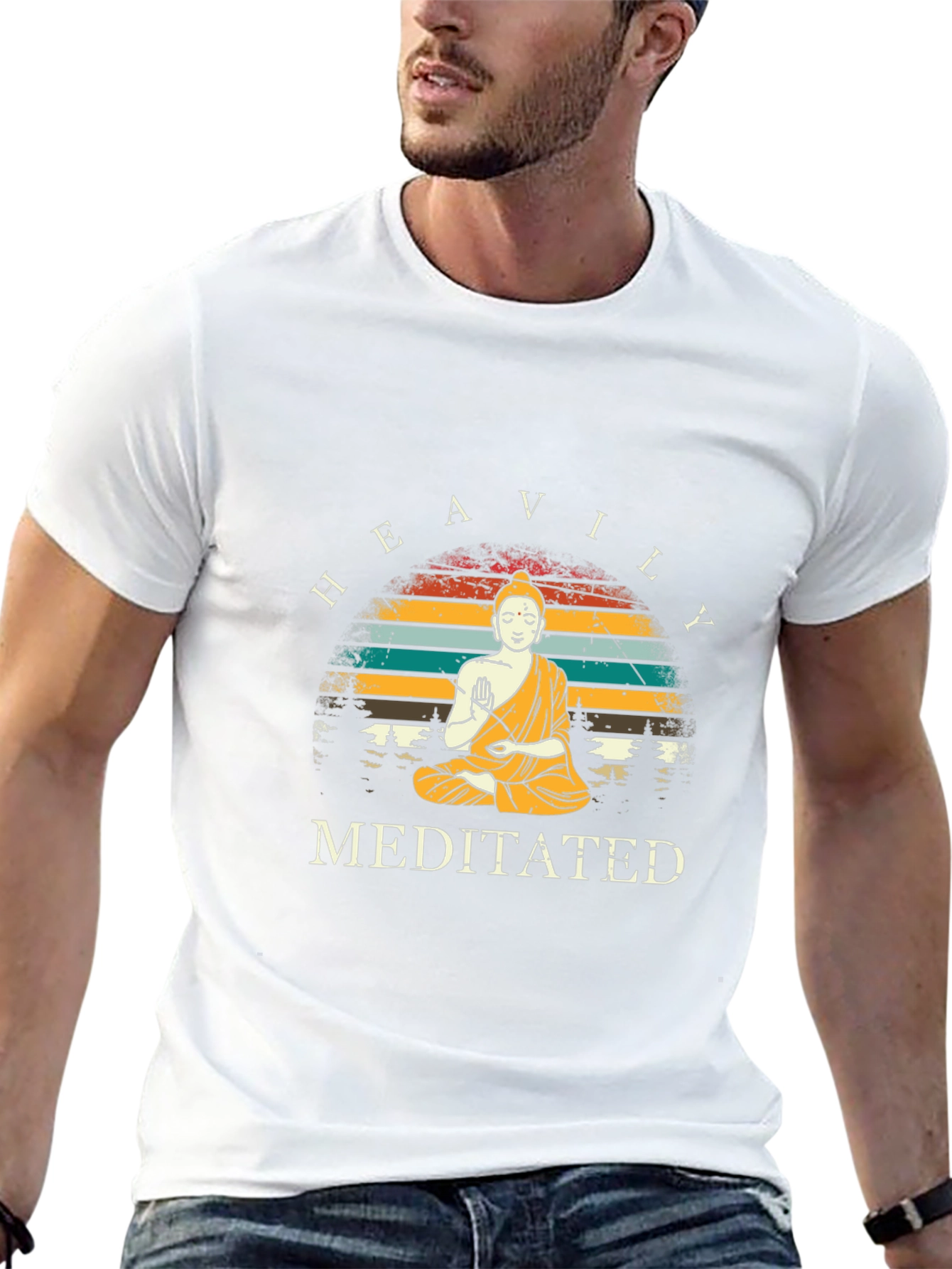 Heavily Meditated T-Shirt - Zen Buddha Graphic Tee