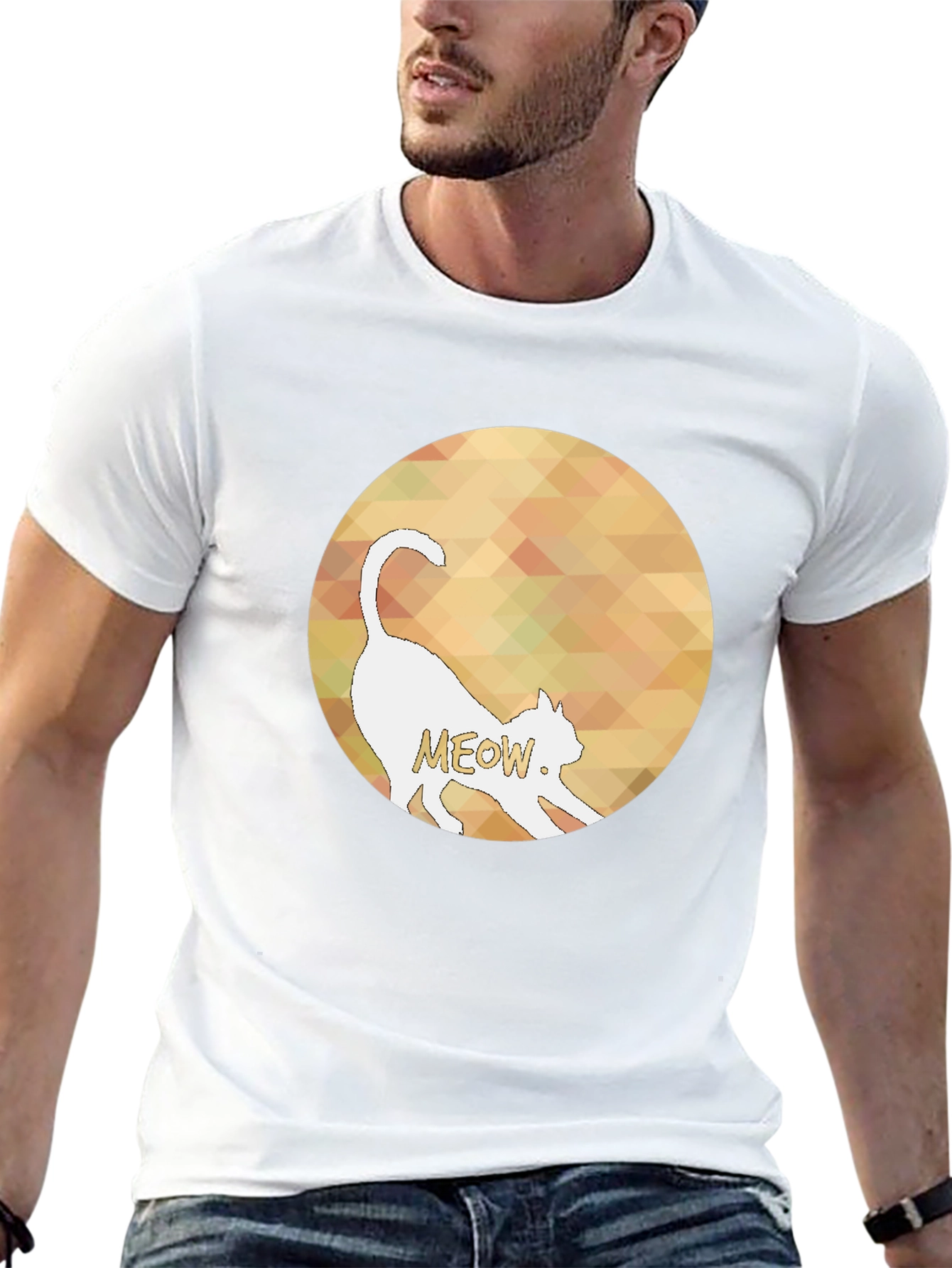 Cool Cat Meow Graphic Black T-Shirt