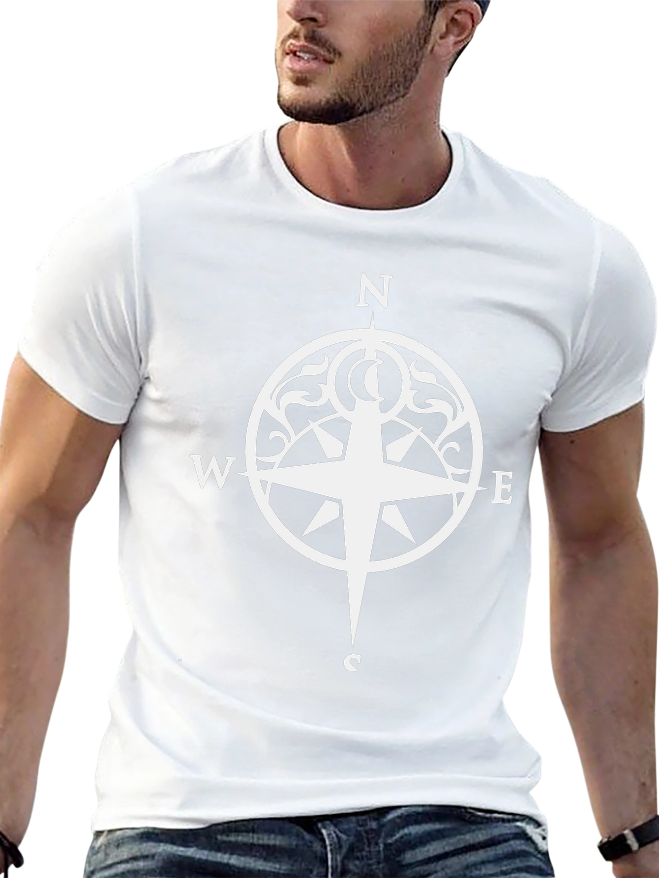 Compass Graphic Tee - Stylish Black T-Shirt
