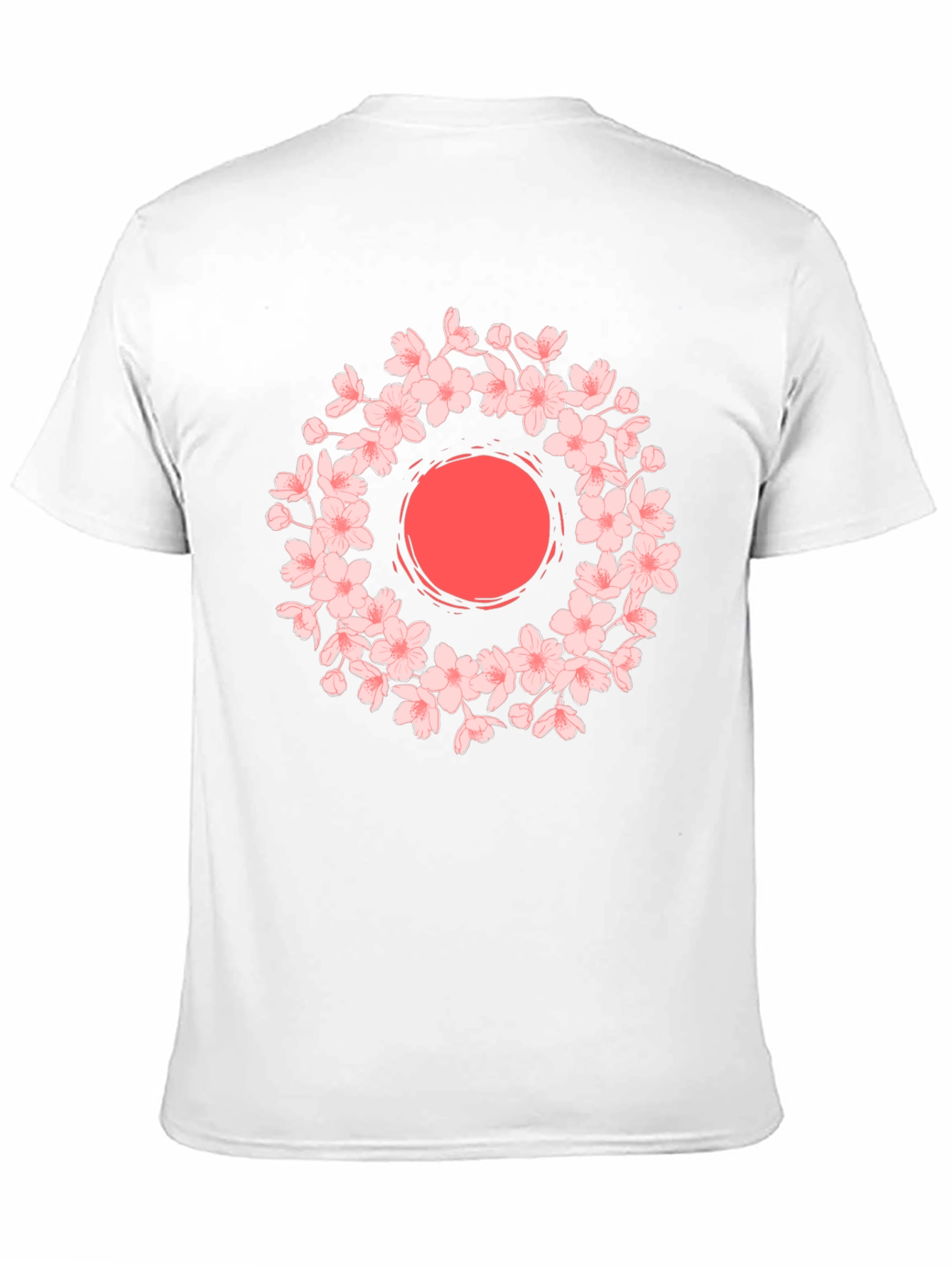 Cherry Blossom Sun Graphic Tee - Black Cotton Blend