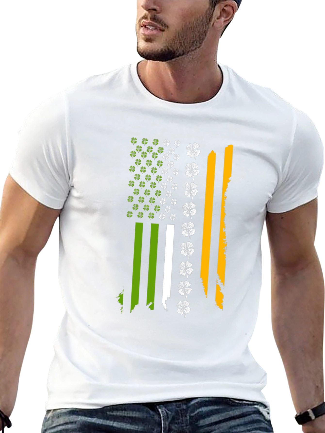 Irish Flag Shamrock Mens T-Shirt