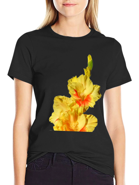 Floral Print T-Shirt: Vibrant Gladiolus Design