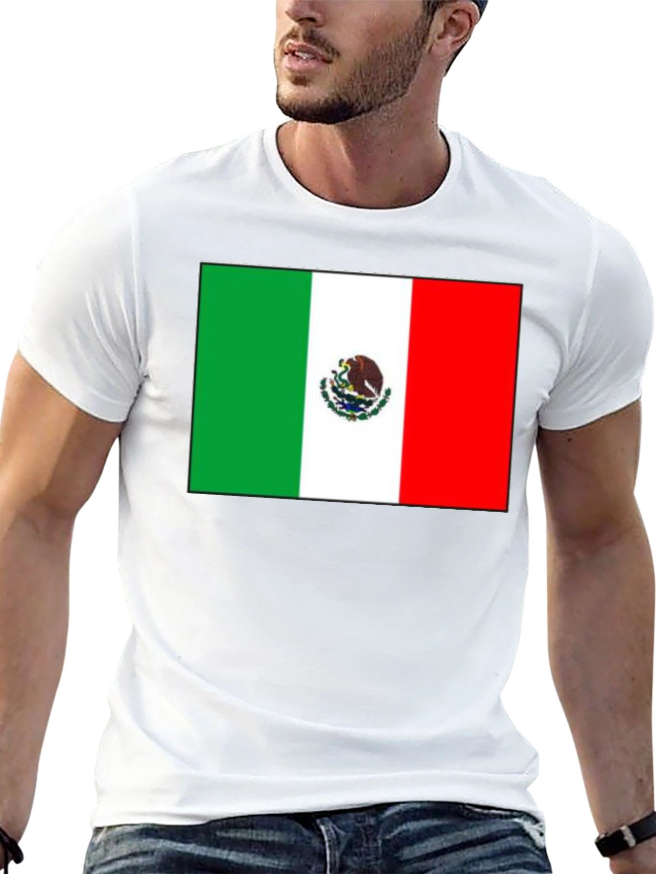 Mexican Flag Graphic T-Shirt - Black Cotton Tee