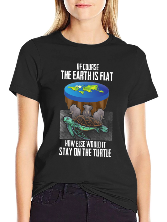 Flat Earth Turtle T-Shirt Conspiracy Theory
