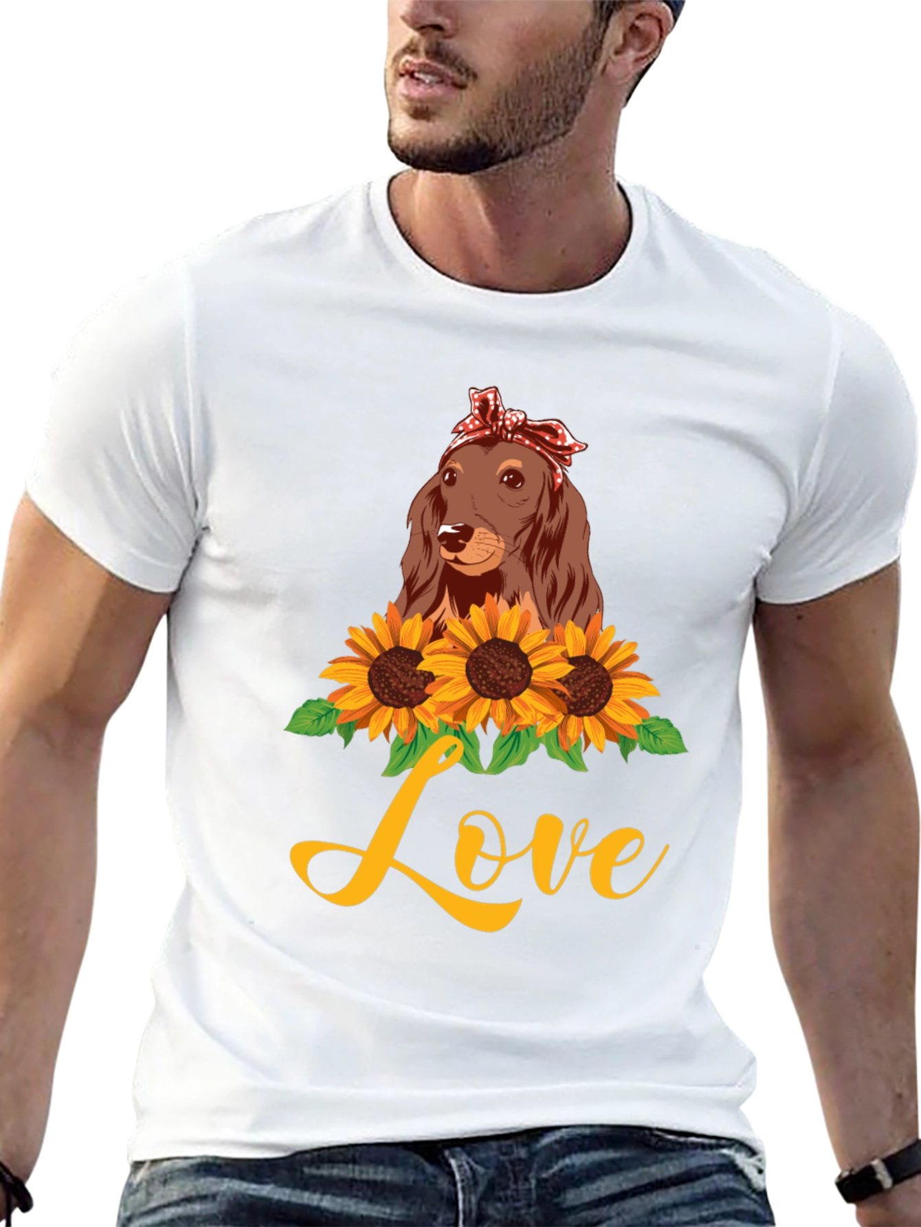 Dachshund Sunflower Love Graphic Tee