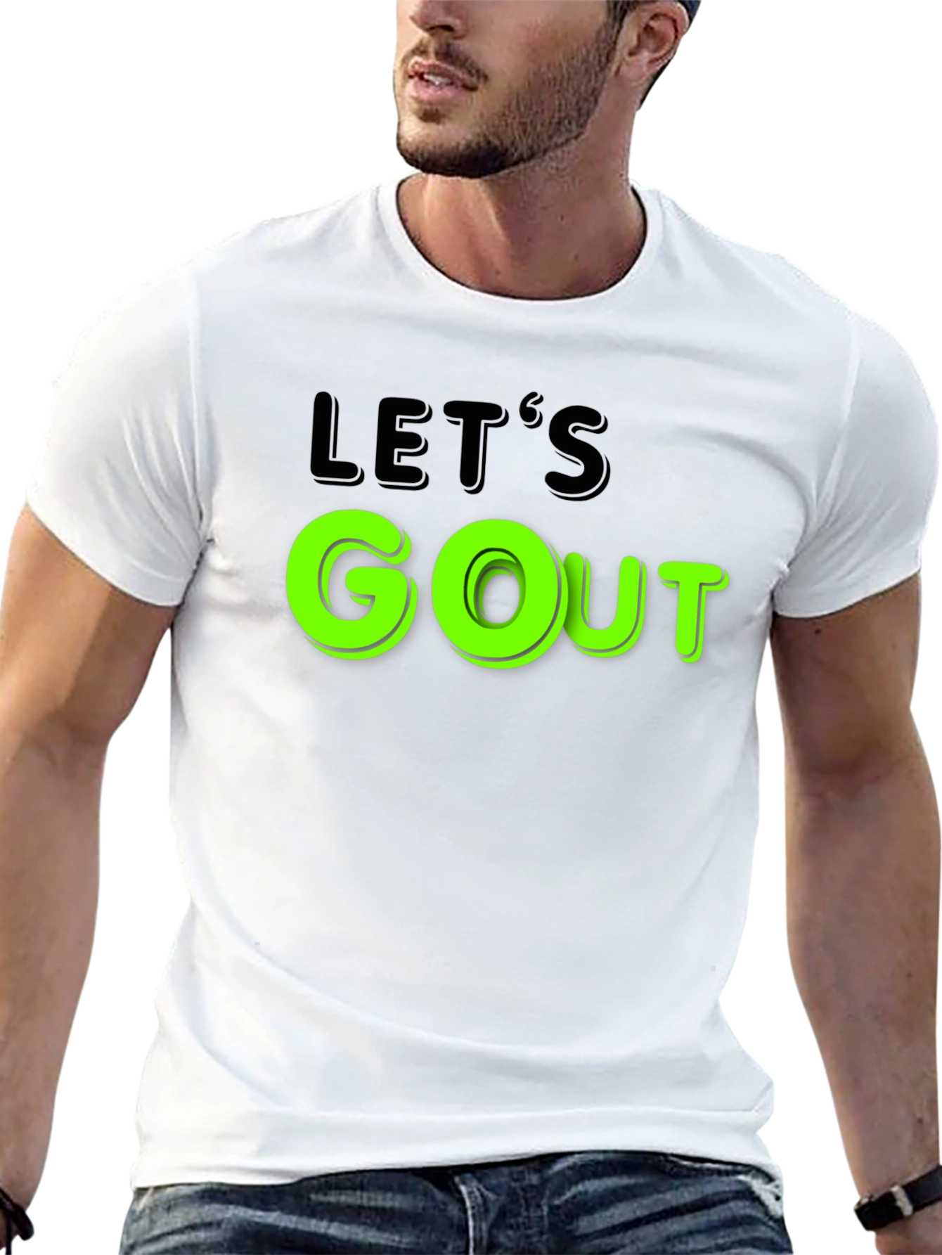 Lets GO Out Black Graphic Tee