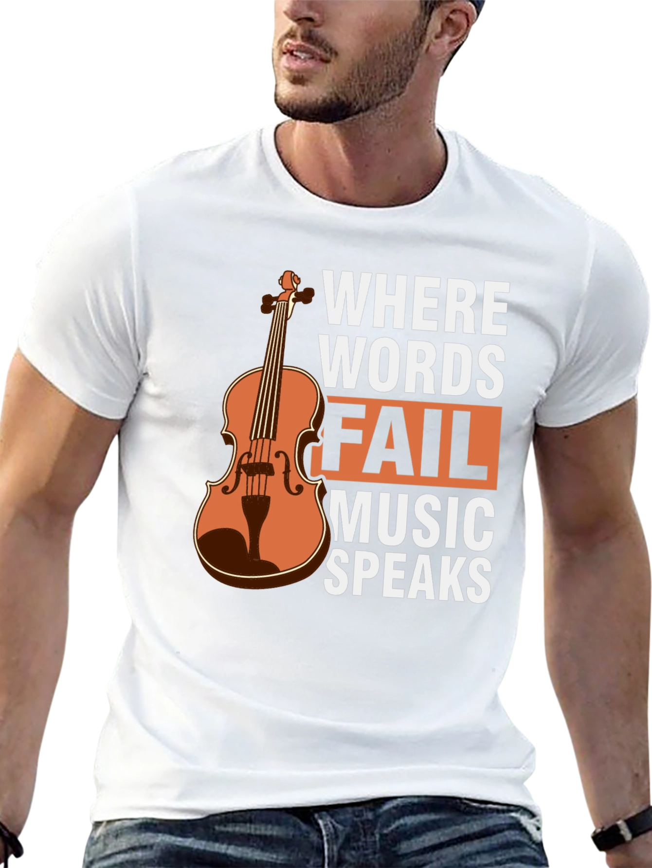 Music Speaks T-Shirt - Violin Graphic Tee