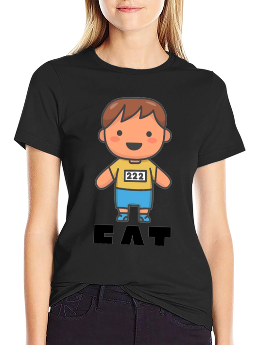 Eat T-Shirt Cute Cartoon Character Tee