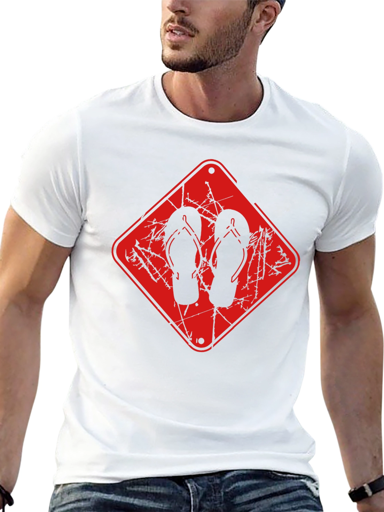 Flip Flop Graphic Tee - Black Casual Comfort