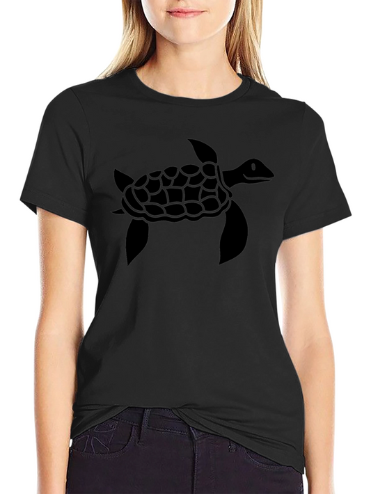 Sea Turtle Graphic Tee - Black Cotton Comfort