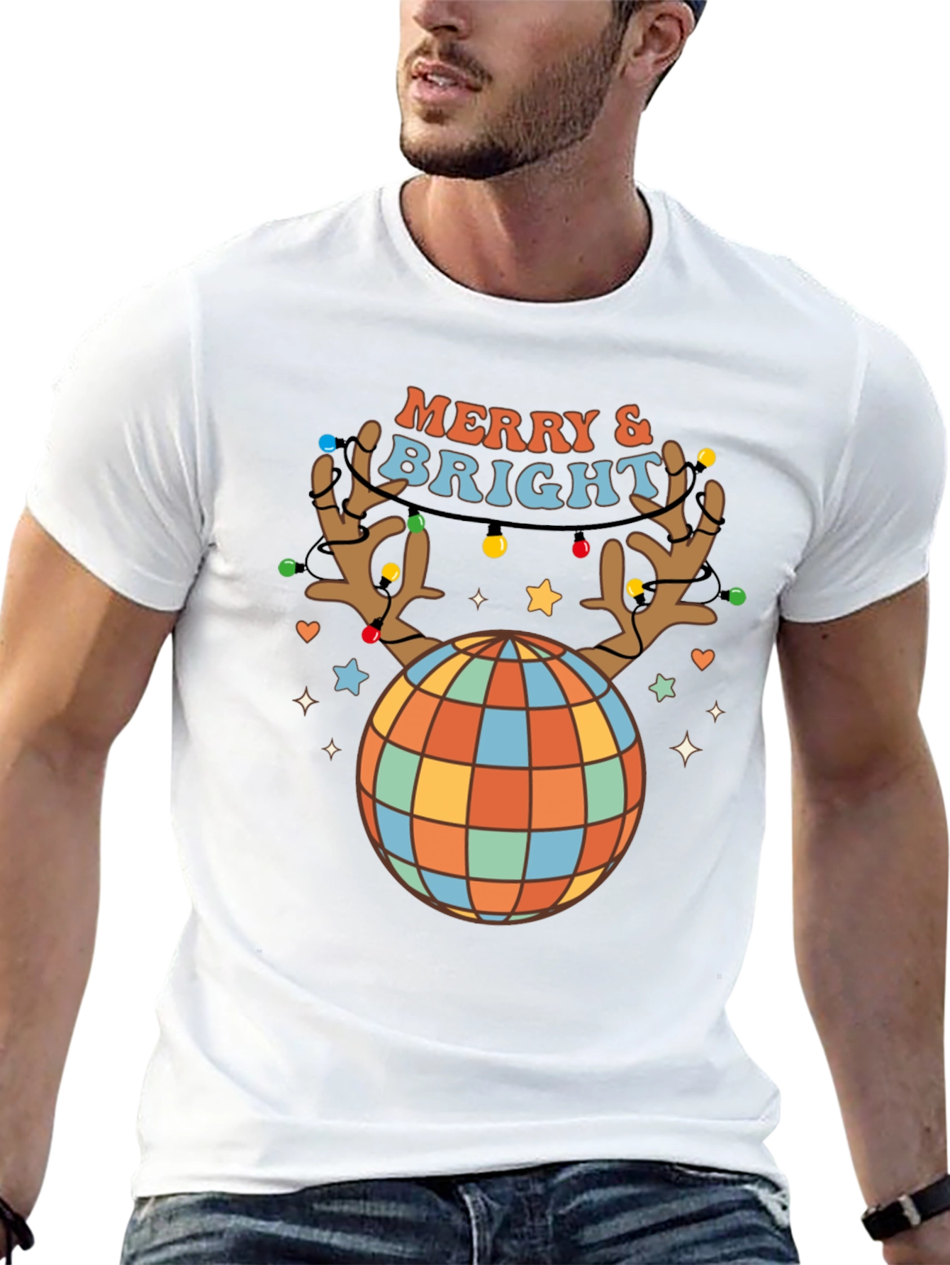 Retro Merry & Bright Holiday T-Shirt