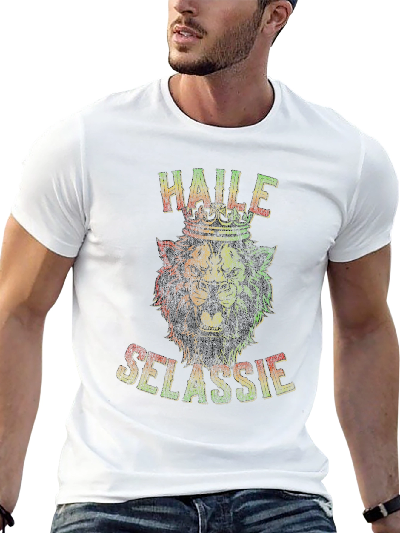 Haile Selassie Lion Graphic T-Shirt