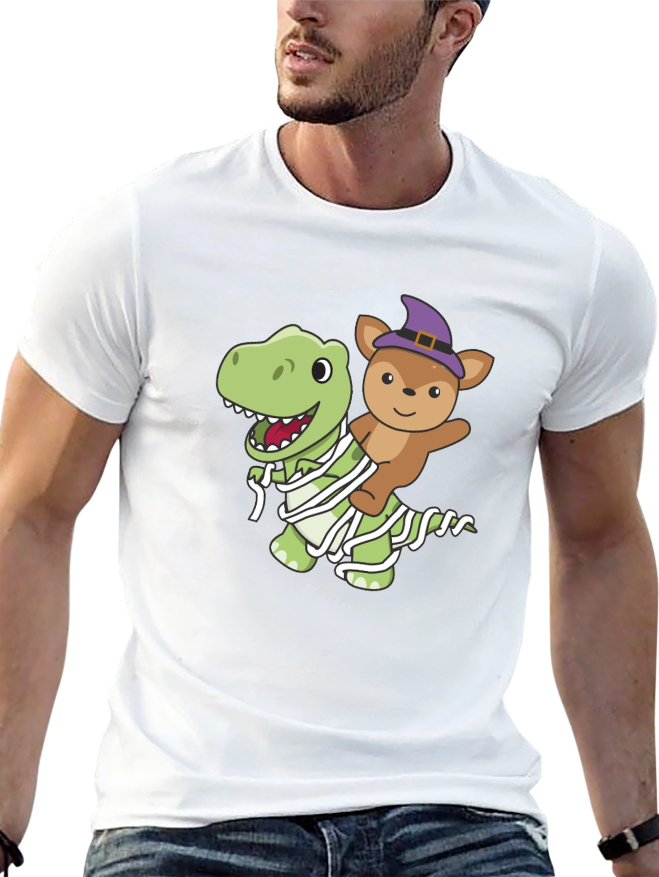 Halloween Dino & Bear Mummy T-Shirt