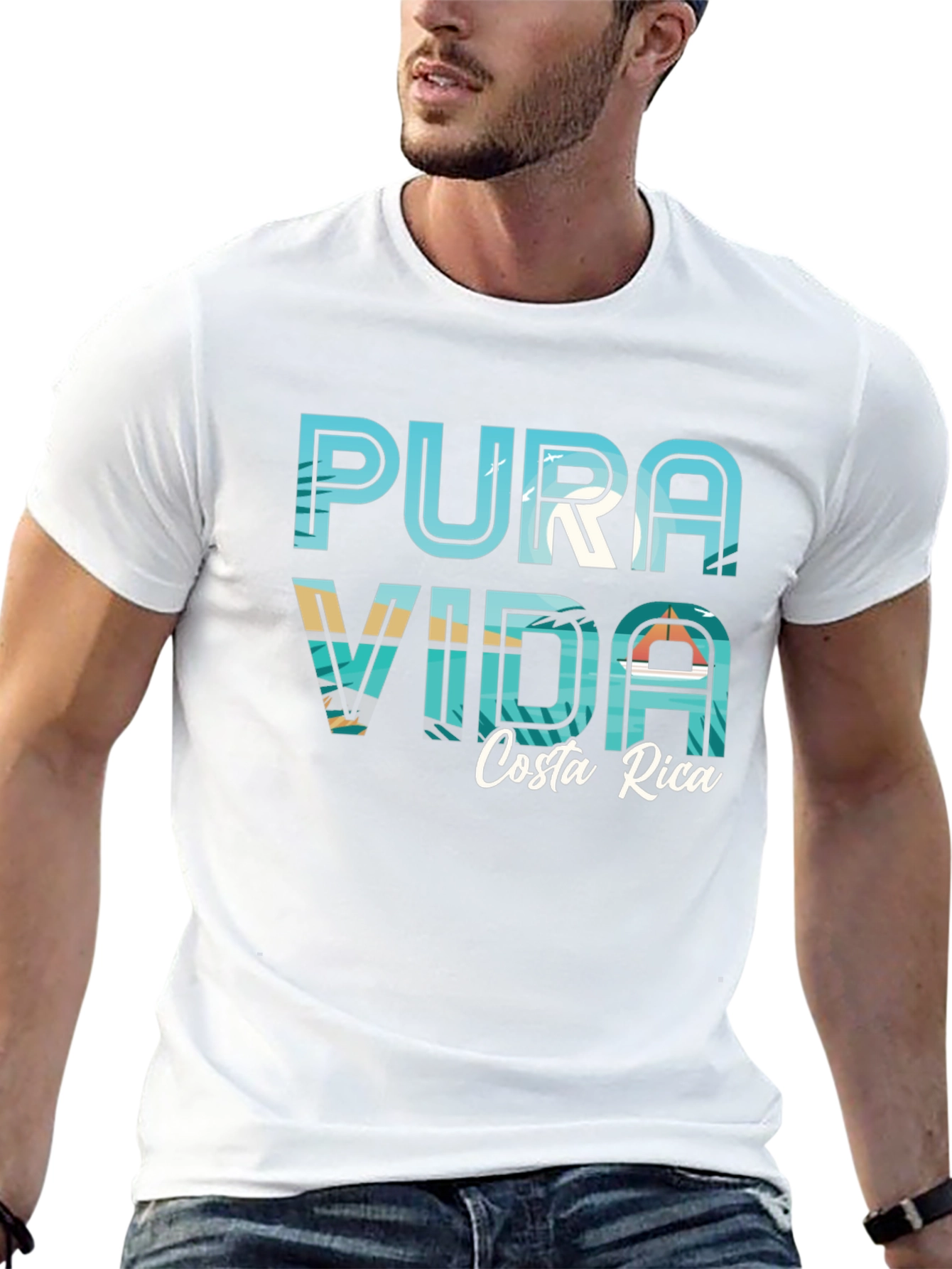 Pura Vida Costa Rica Graphic Tee - Black