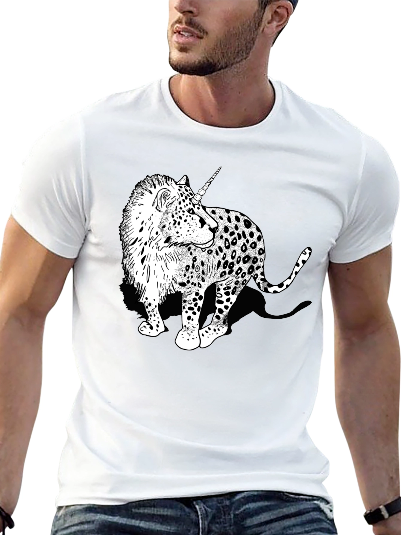 Unicorn Leopard Graphic Print Tee