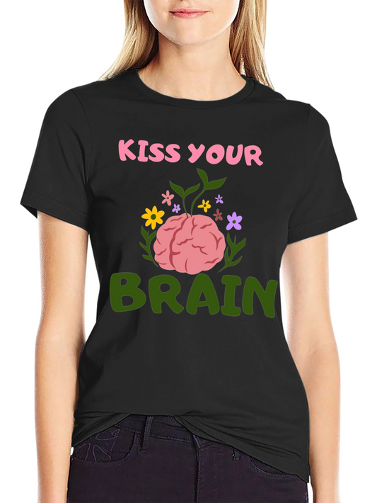 Kiss Your Brain Graphic Tee - Black T-Shirt